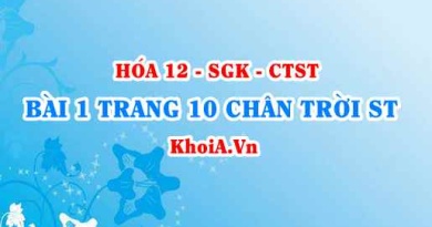 Bài 1 trang 10 Hóa 12 Chân trời sáng tạo